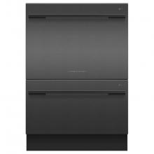 Fisher & Paykel 81834 - Black Stainless Steel Double DishDrawer, Full Size, Contemporary Handle