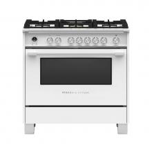 Fisher & Paykel 81308 - 36'' Classic Dual Fuel Range, 5 Burner, Self-cleaning, White