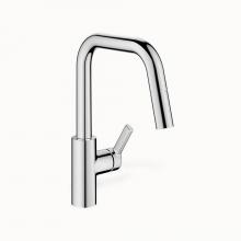 KWC Canada 10.441.004.000 - Luna E Single-Hole Kitchen Faucet With Pull-Out Spray - Geometric Spout With Side Lever - Pc