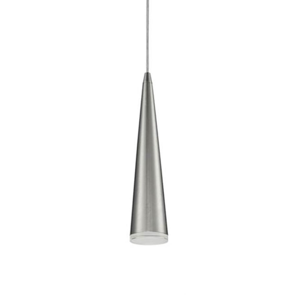 Single Led Pendant, Sleek Conical Shape With Clear Acrylic Diffuser, Canopy And Metal