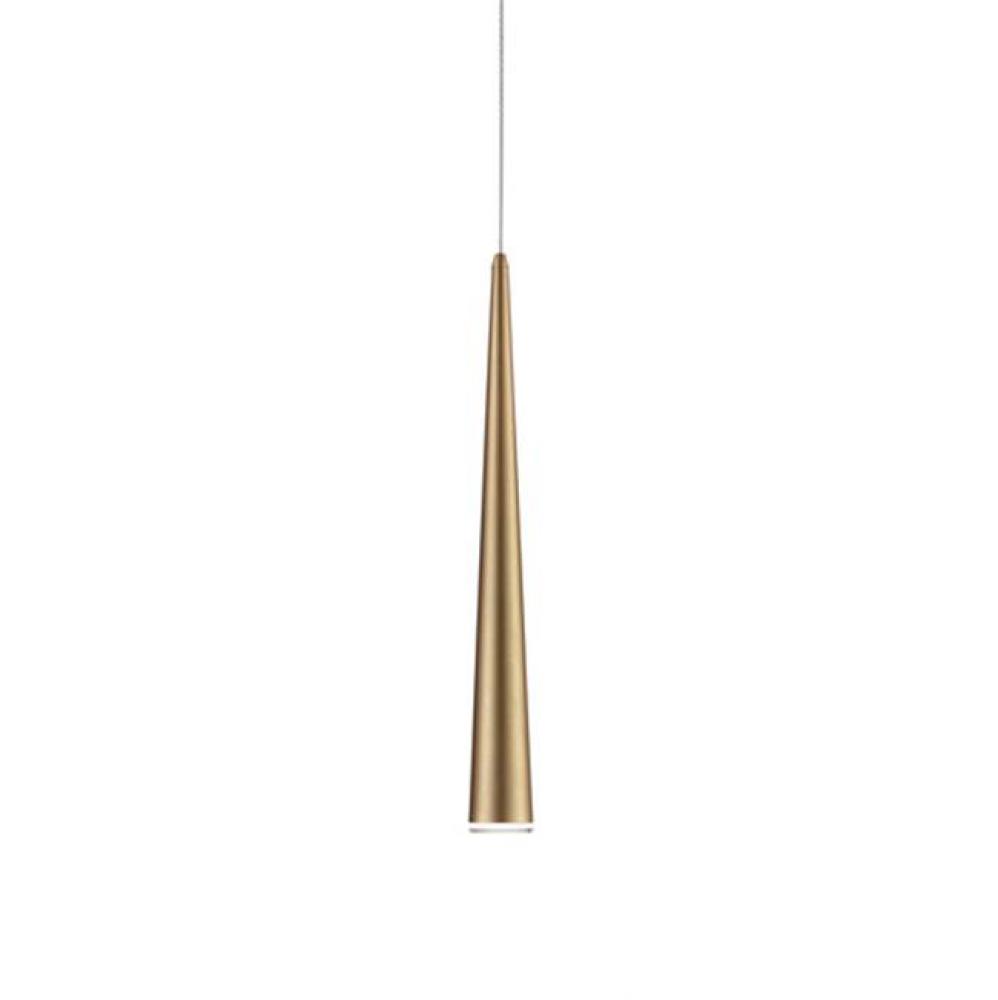 Single Led Pendant, Sleek Conical Shape With Clear Acrylic Diffuser, Canopy And Metal