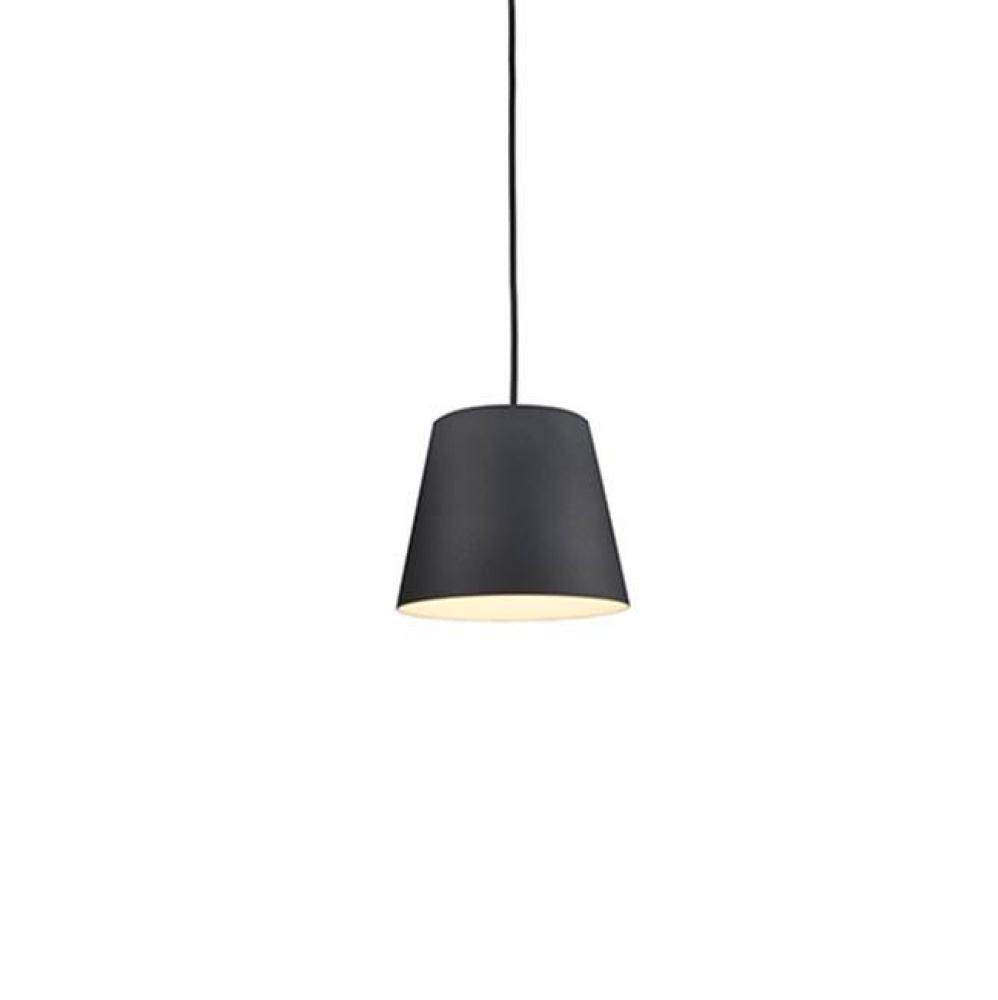 Single Lamp Pendant With Aluminum Drum Shade Showcasing Powder-Coated Finishes. Exterior Shade