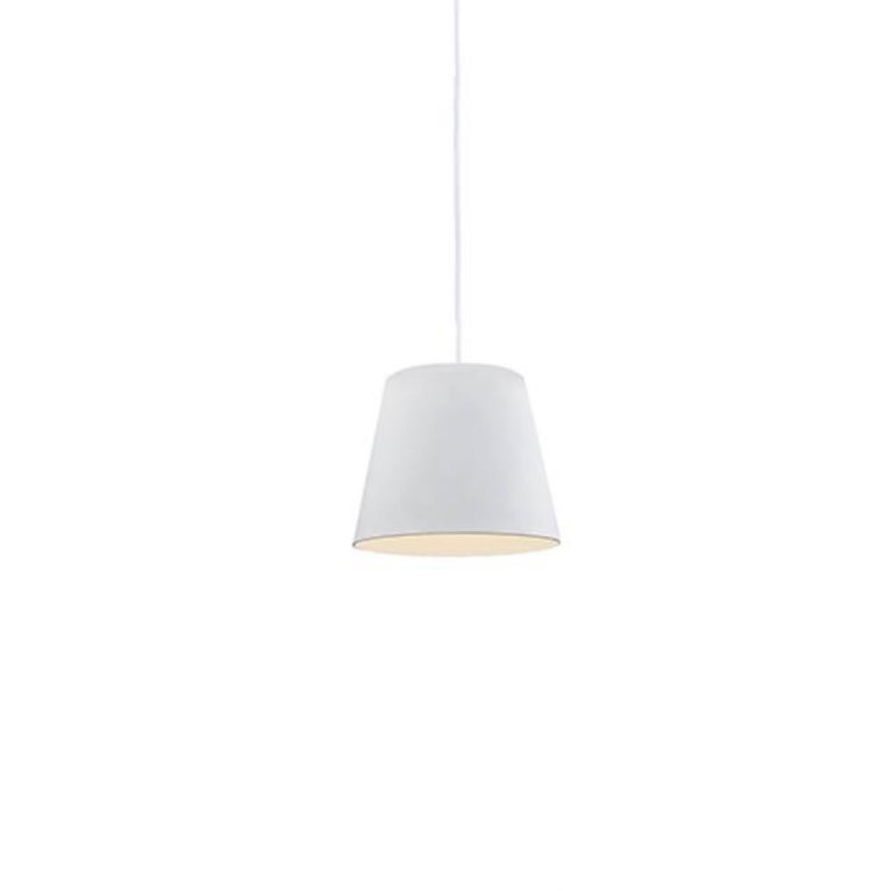 Single Lamp Pendant With Aluminum Drum Shade Showcasing Powder-Coated Finishes. Exterior Shade