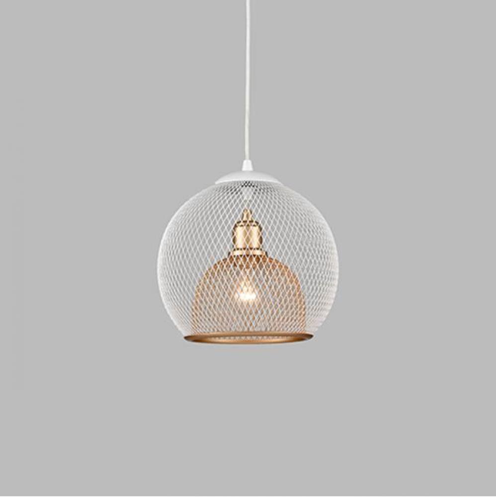 Single Lamp Pendant WithSpherical Powder-Coated WireMesh Shade. Color ConfigurationsInclude