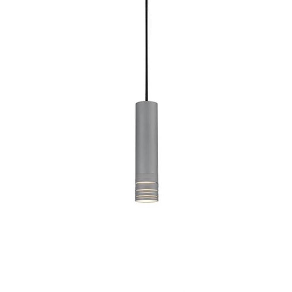 Single Lamp Pendant With SteelCylindrical Shade Embellished ByStacked Tubular Slices.