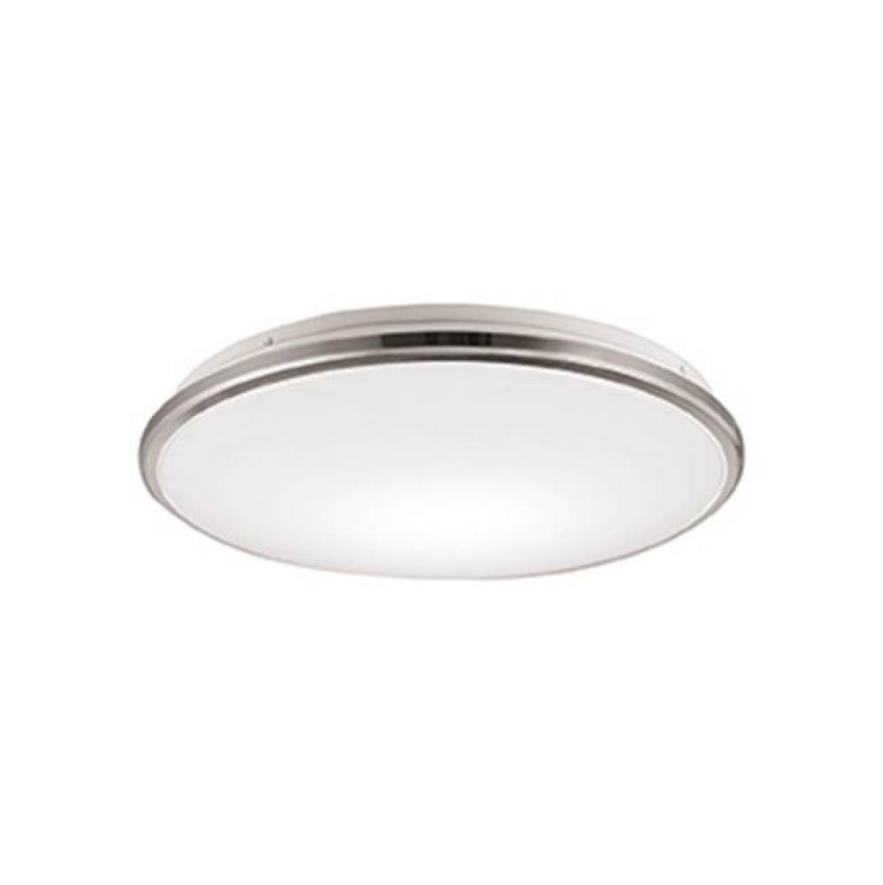 Circular Steel Base With Polymeric Body, Frosted Acrylic Lens, Chrome Plated