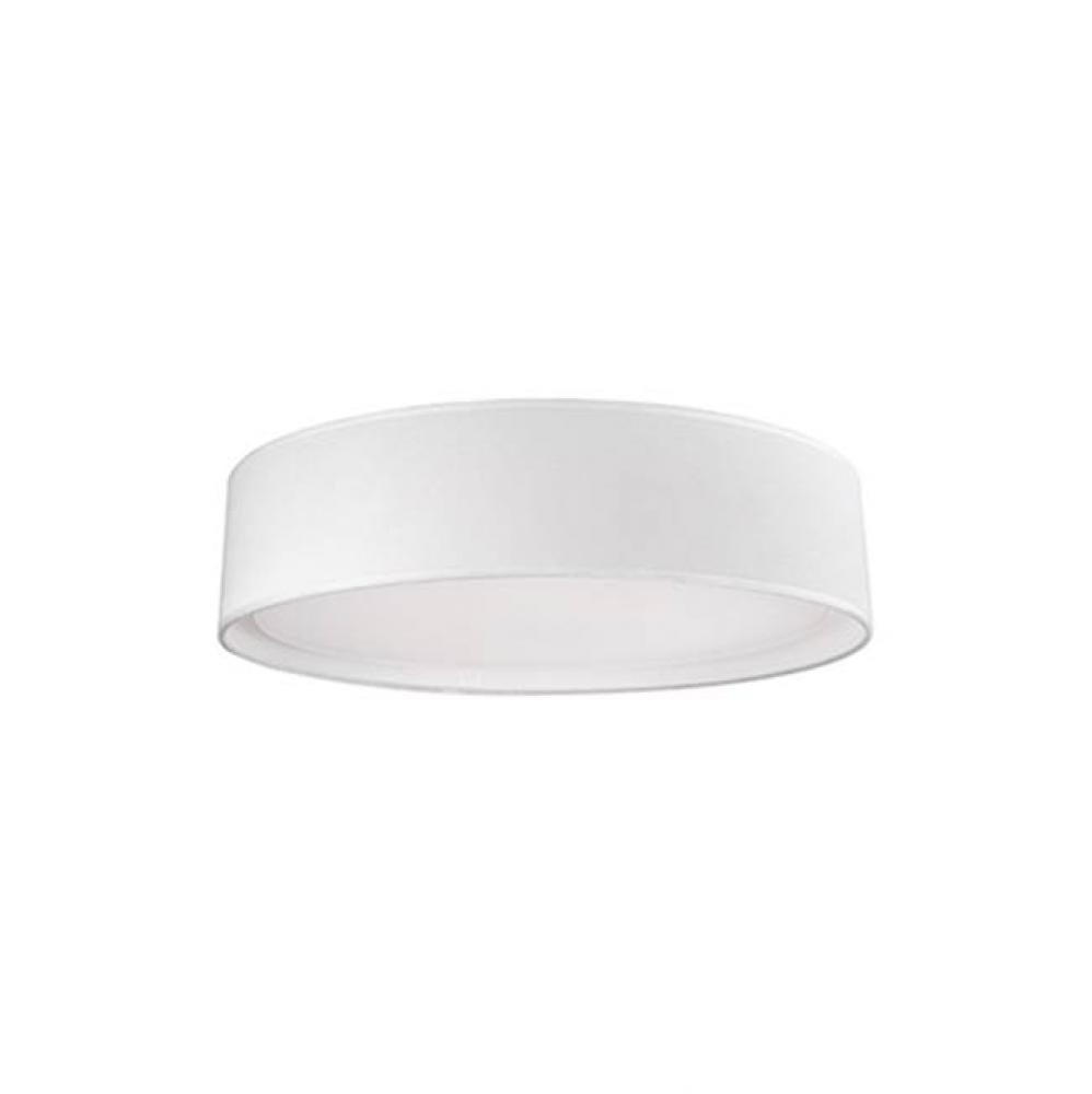 Round Led Flush Mount With A Refined Hand Tailored Textured Fabric Shade Available In Beige,