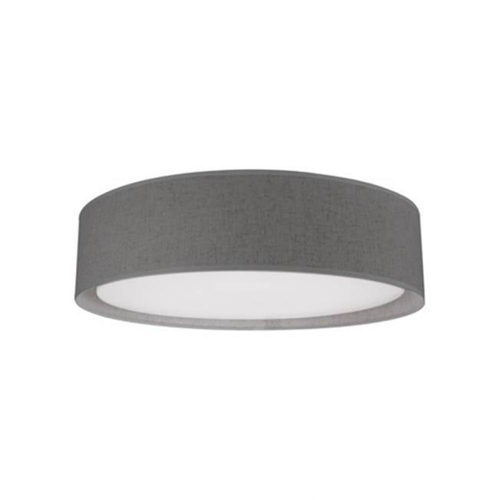 Round Led Flush Mount With A Refined Hand Tailored Textured Fabric Shade. Inside The Shade Is A