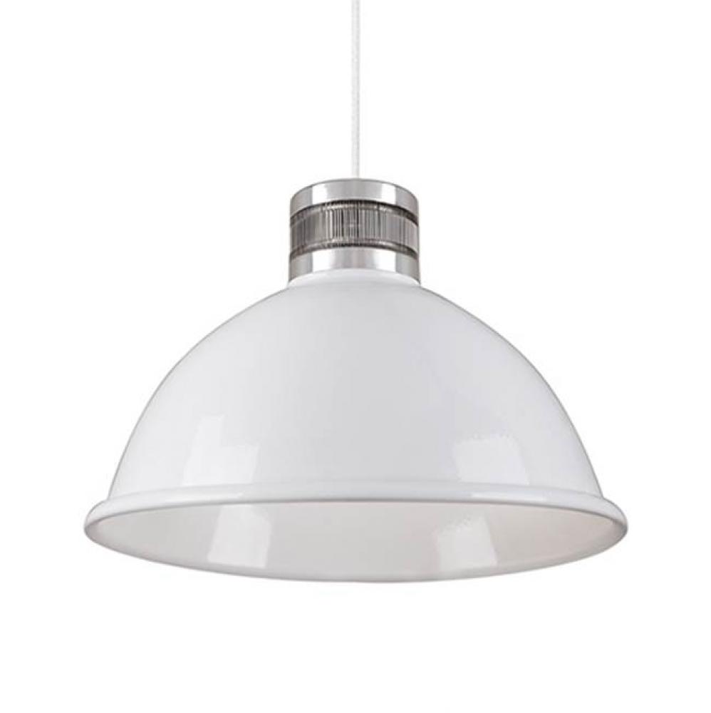 Single Led Pendant With Colored Dome Shade Available In Either; Matte Black Exterior With Gold