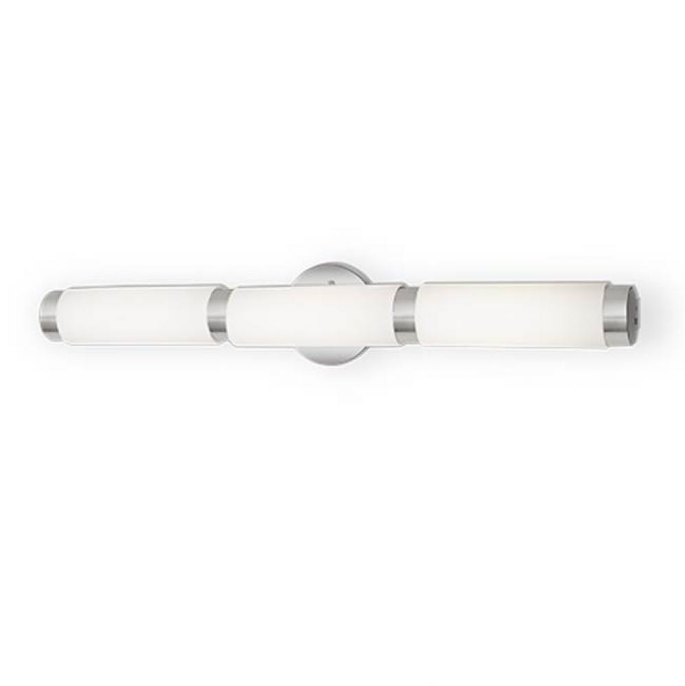 Vl14624 - Cylindrical White Opal Glass With Electroplated Aluminum &