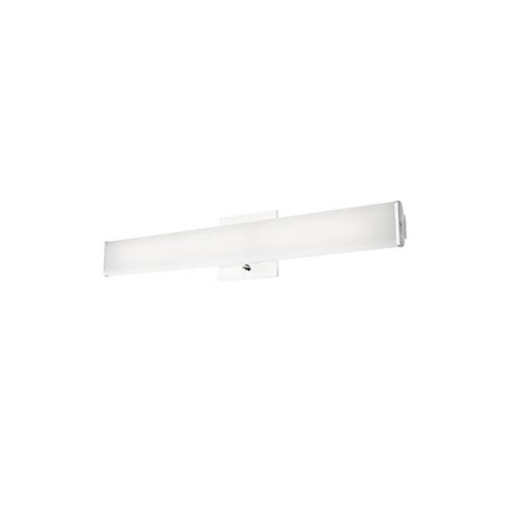 Simplistic Modern Led With Rectangular Shaped White Acrylic Finished With Chrome End Caps And