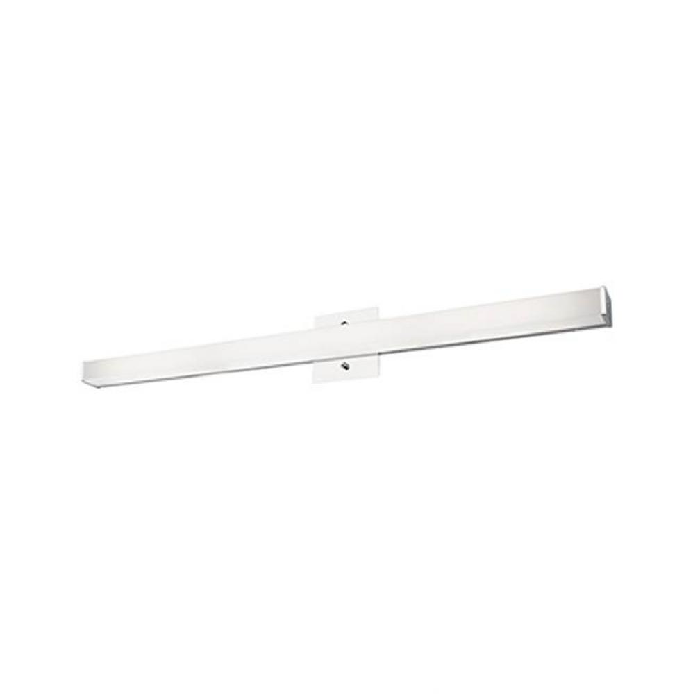 Simplistic Modern Led With Rectangular Shaped White Acrylic Finished With Chrome End Caps And