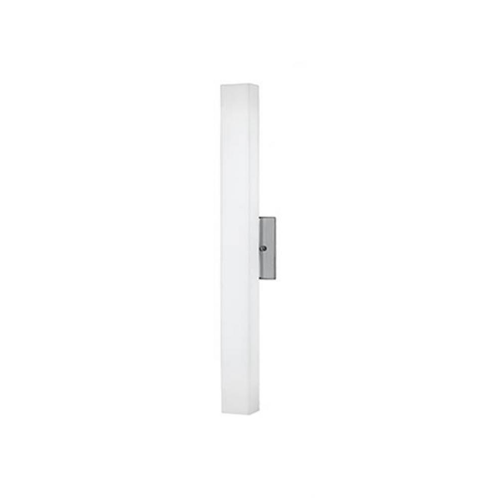 Single Led Wall Sconce With Rectangular Shaped White Opal Glass. Metal Details In Brushed Nickel