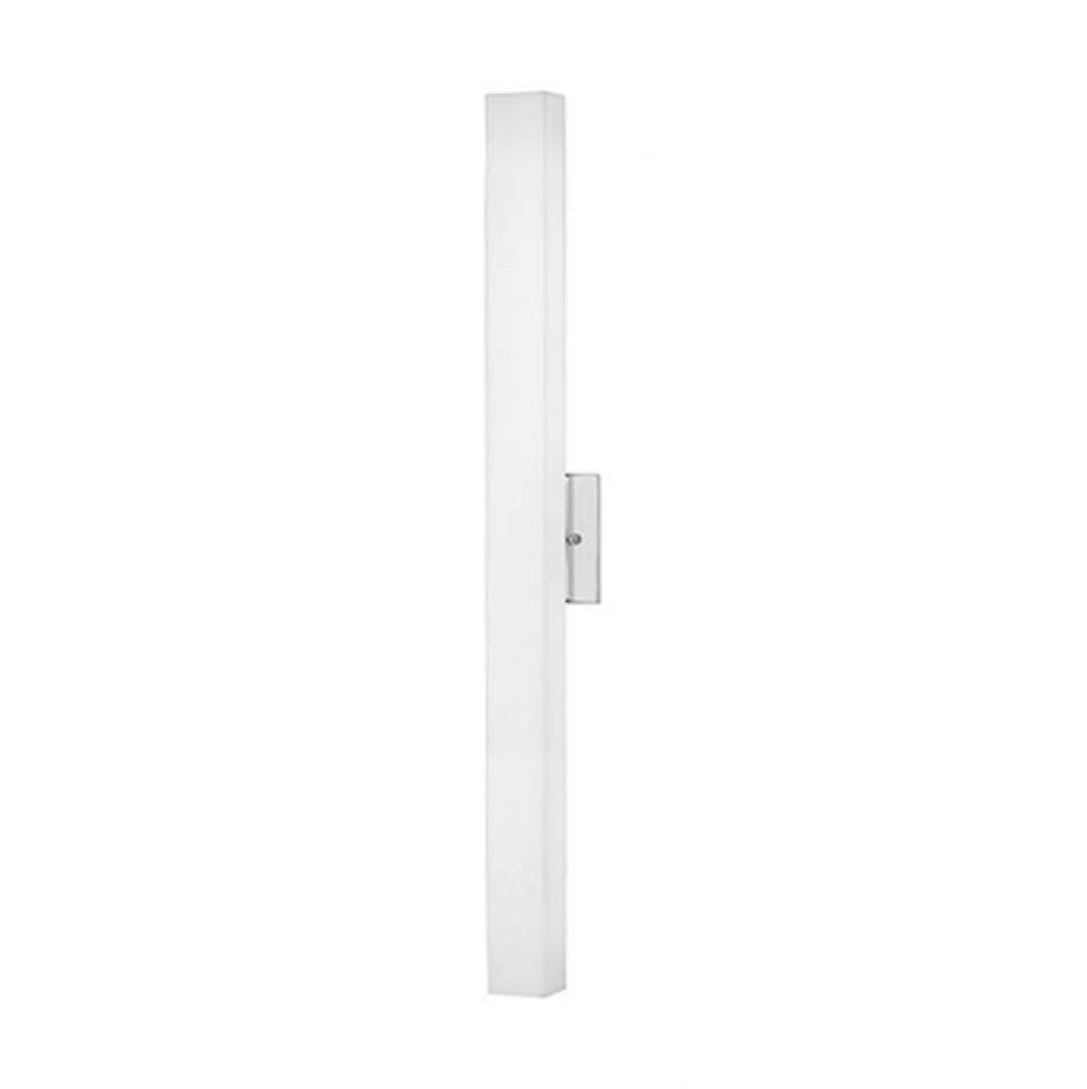 Single Led Wall Sconce With Rectangular Shaped White Opal Glass. Metal Details In Brushed Nickel