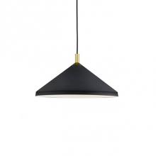 Kuzco 493118-BK/GD - Single Lamp Pendant With ConicalAluminum Shade With FinePowder-Coated Or Plated FinishesWith