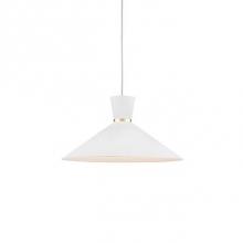 Kuzco 493216-WH/GD - Single Lamp Pendant With Conical Aluminum Shade With Fine Powder-Coated Finishes And Anodized