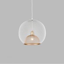 Kuzco 494418-WH/GD - Single Lamp Pendant WithSpherical Powder-Coated WireMesh Shade. Color ConfigurationsInclude