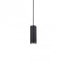 Kuzco 494603-BK - Single Lamp Pendant With Aluminum Cylindrical Shade Embellished By An Oversize Knurled Pattern.