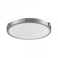 Kuzco 501122-LED - Single Led Flush Mount Ceiling Fixture With Round White Opal Glass. Metal Details In Brushed