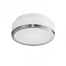 Kuzco 503902BN - Two Lamp Flush Mount Ceiling Fixture With White Round Opal Blown Glass And Brushed Nickel Metal