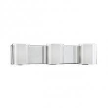 Kuzco 70023 - Three Lamp Vanity With Square White Opal Glass And Outer Clear Glass. Metal Back Plate In Chrome