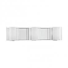 Kuzco 70033 - Three Lamp Vanity With Round White Opal Glass And Outer Clear Glass. Metal Back Plate In Chrome