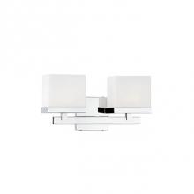 Kuzco 701102 - Two Lamp Vanity With White Opal Square Glass. Metal Details In Chrome