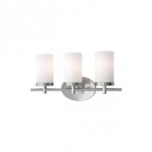 Kuzco 70273BN - Three Lamp Vanity With White Opal Cylinder Glass And Brushed Nickel Metal