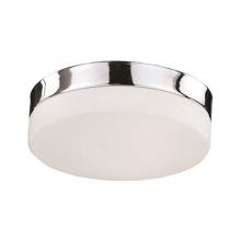 Kuzco FM2011-CH - Single Led Flush Mount Ceiling Fixture With Round White Opal Glass. Metal Details In Brushed