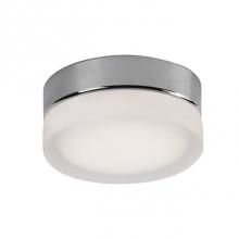 Kuzco FM3506-CH/FR - Round Frosted Or Clear Outer Glass SurfaceCylindrical Steel Ceiling MountMatte Painted, Brushed