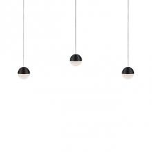 Kuzco LP10503-BK - Linear Downward Light Led Multi-Pendant With Three Stratum Sphere Shaped Cast Aluminum And