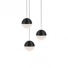 Kuzco MP10503-BK - Round Downward Light Led Multi-Pendant With Three Stratum Sphere Shaped Cast Aluminum And