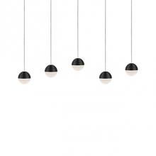 Kuzco MP10505-BK - Linear Downward Light Led Multi-Pendant With Five Stratum Sphere Shaped Cast Aluminum And