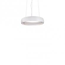 Kuzco PD22723-WH - Aircraft Cable Suspended Circular Pendant With Circular Canopy. Soft Up/Down Light Is Emitted