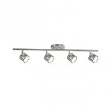 Kuzco TR10031-BN - Modern Led Fixed Track Fixture With Four Die Cast Aluminum Heads And Frosted Glass Diffusers.