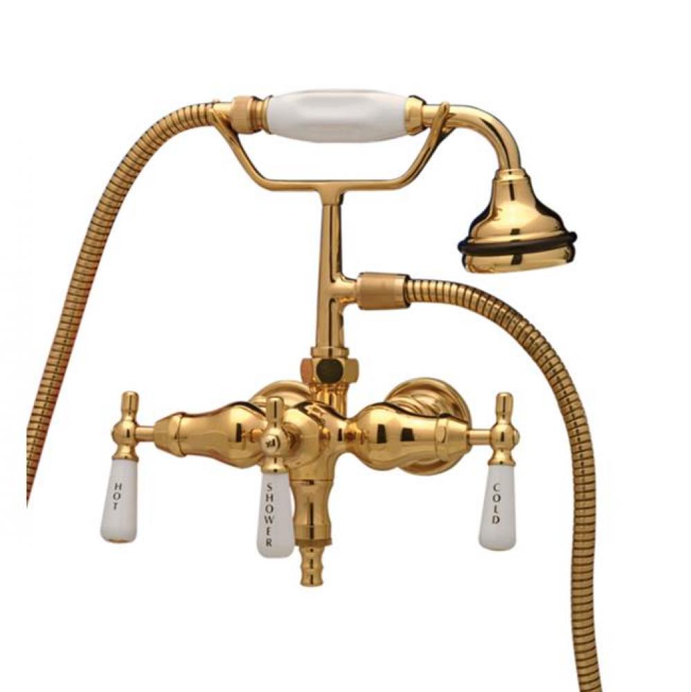 Tub Wall Mount English Telephone Faucet - Down Spout