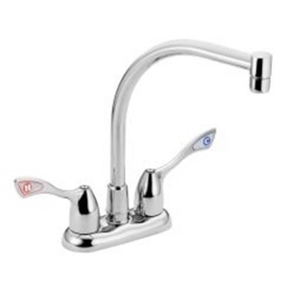 Chrome two-handle pantry faucet