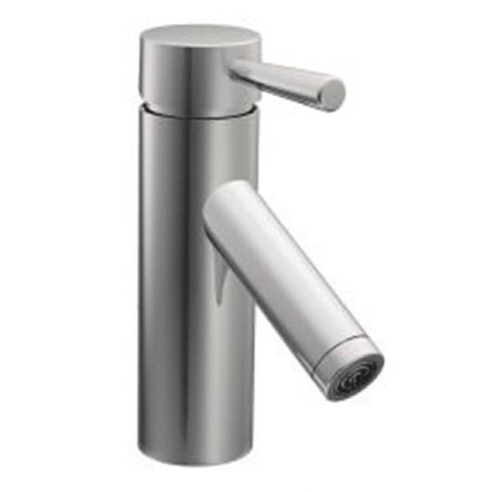 Chrome one-handle low arc bathroom faucet