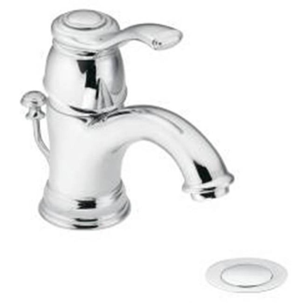 Chrome one-handle low arc bathroom