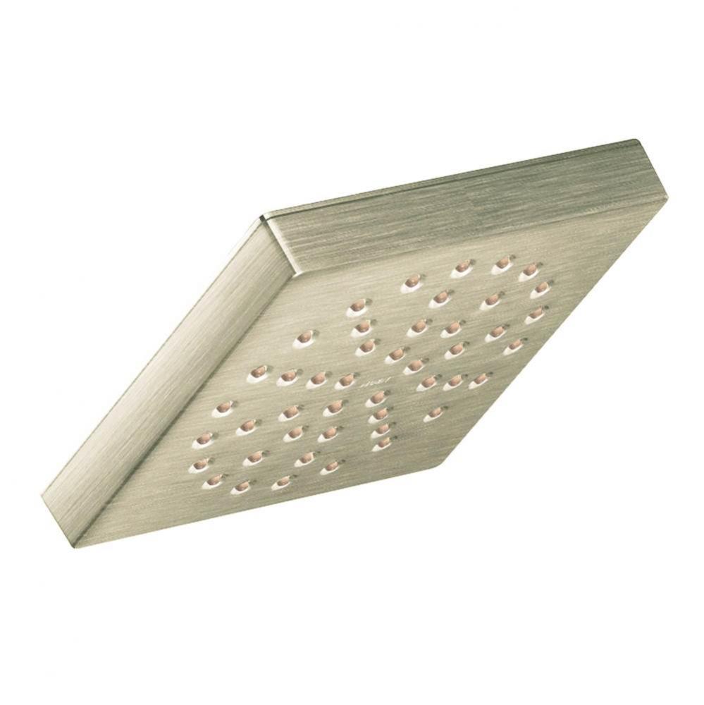 Brushed nickel one-function 6'' diameter spray head eco-performance showerhead