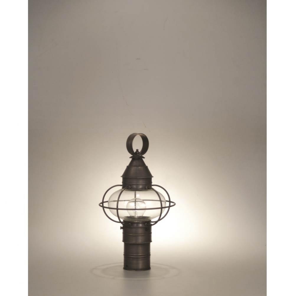 Caged Onion Post Verdi Gris Medium Base Socket Clear Glass