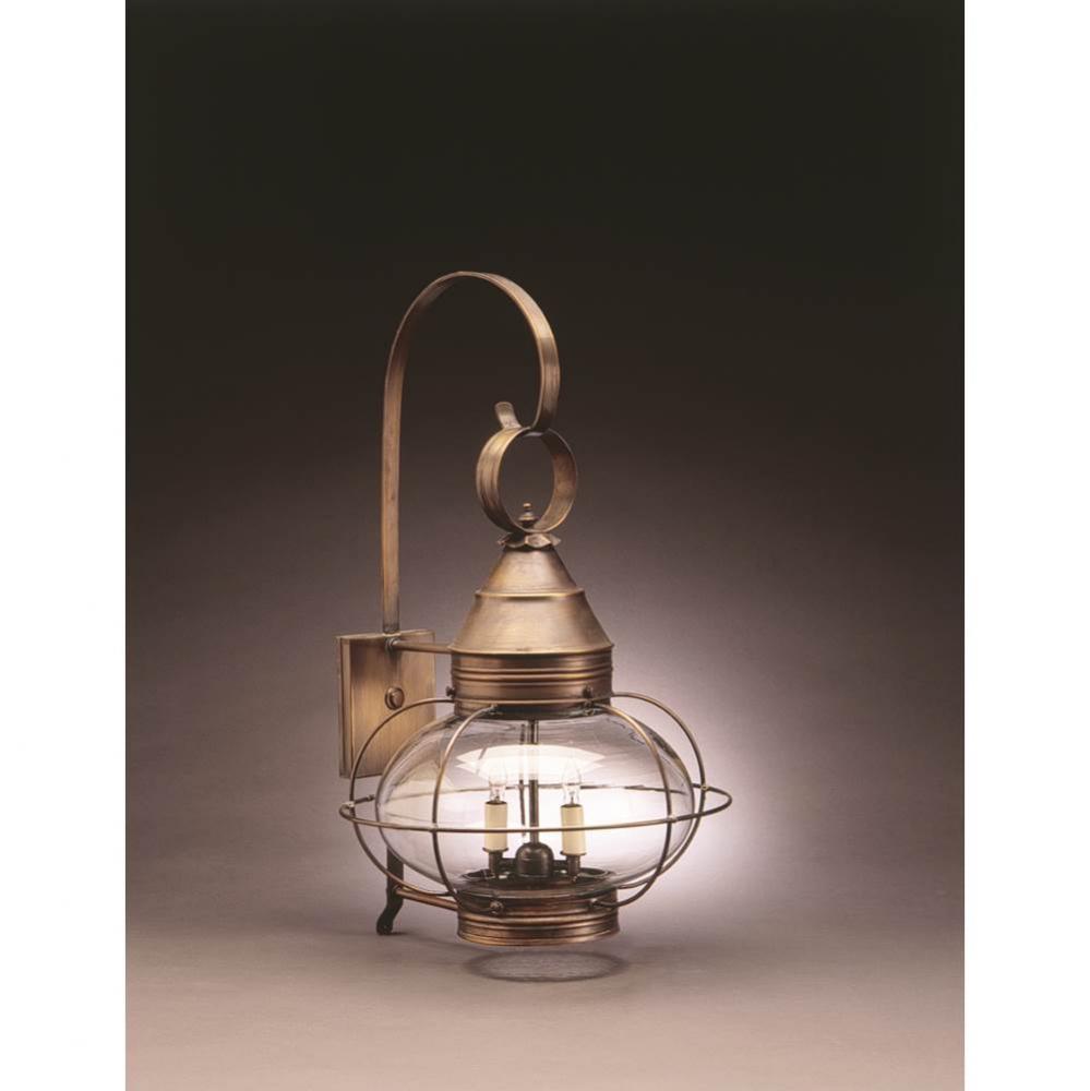 Caged Onion Wall Dark Brass 2 Candelabra Sockets Clear Glass