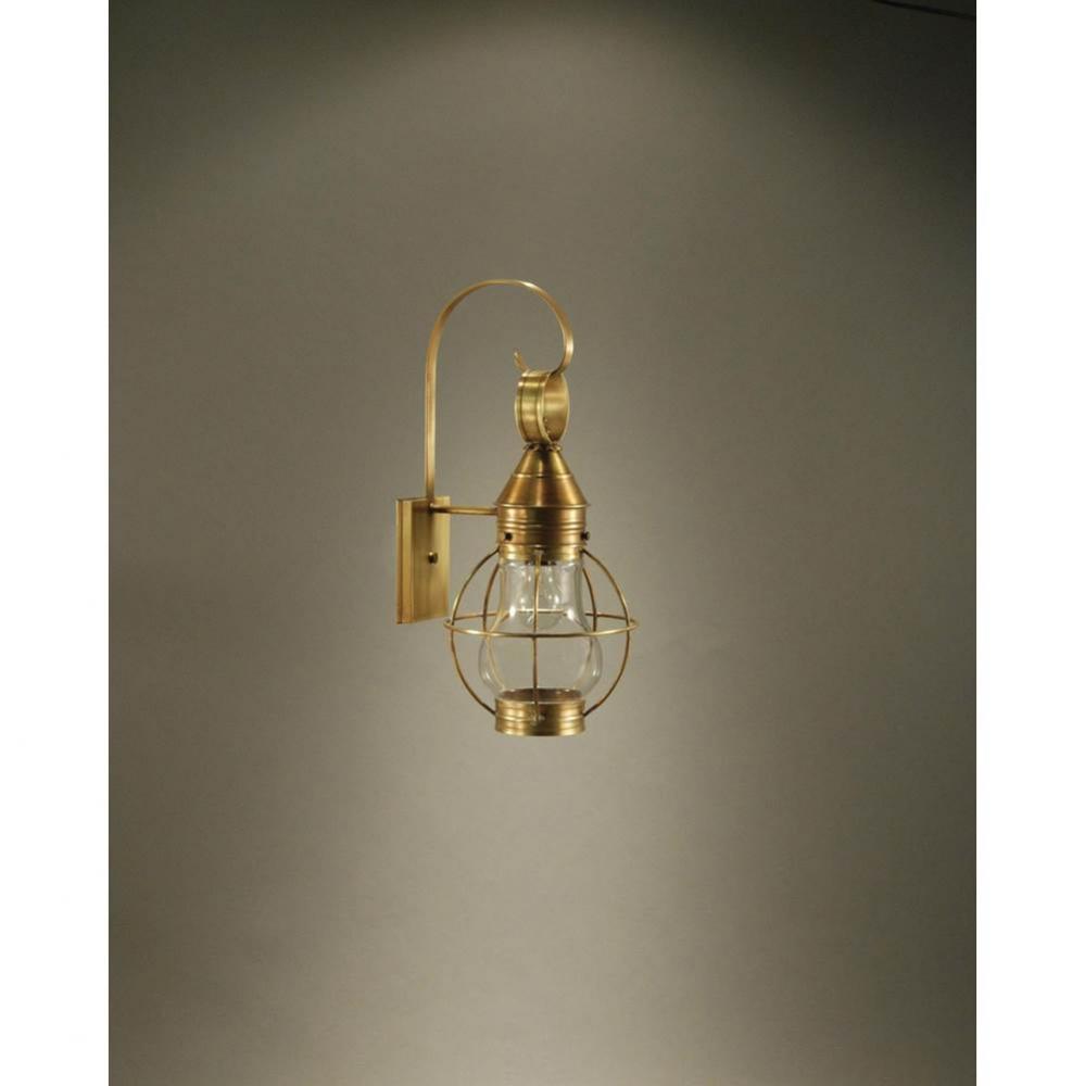 Caged Pear Wall Antique Brass Medium Base Socket Clear Glass