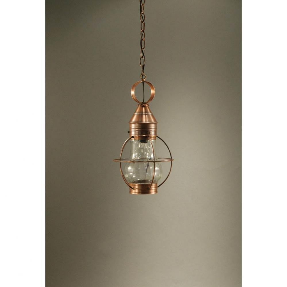 Caged Pear Hanging Verdi Gris Medium Base Socket Optic Glass