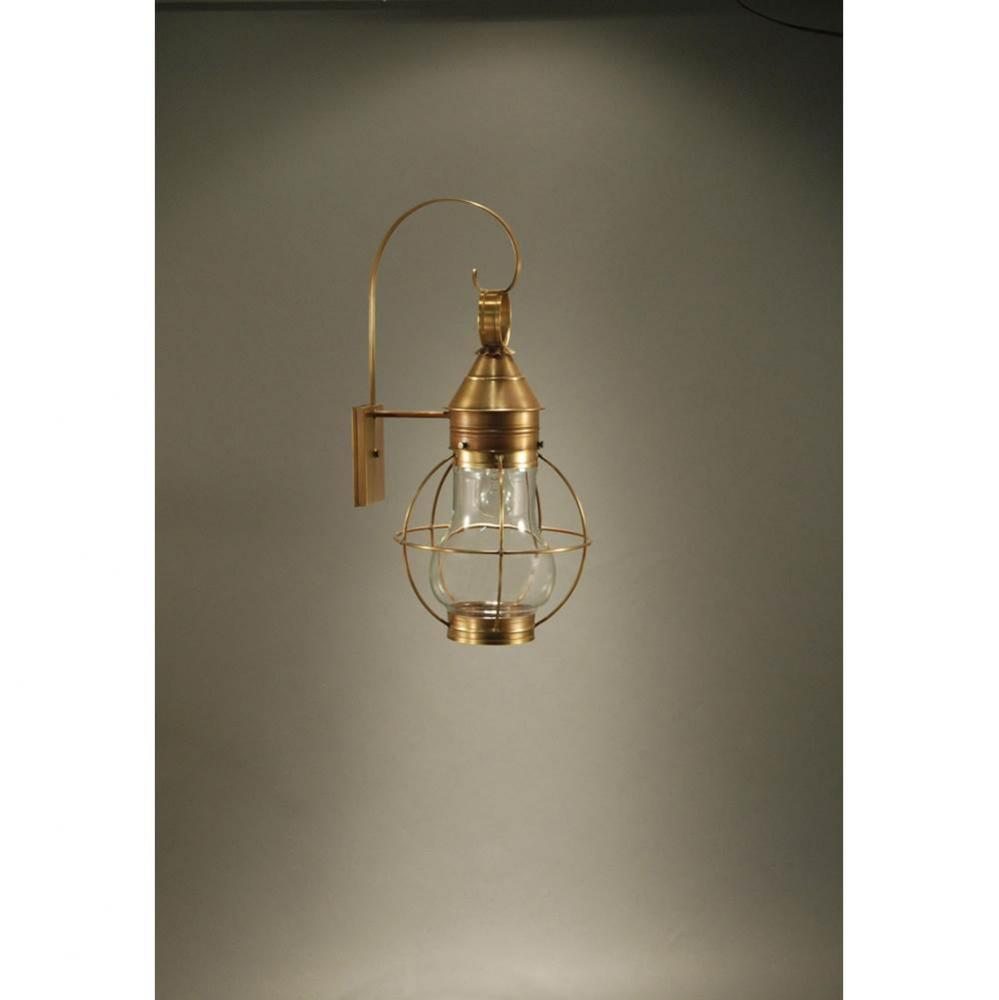 Caged Pear Wall Dark Brass Medium Base Socket Clear Glass