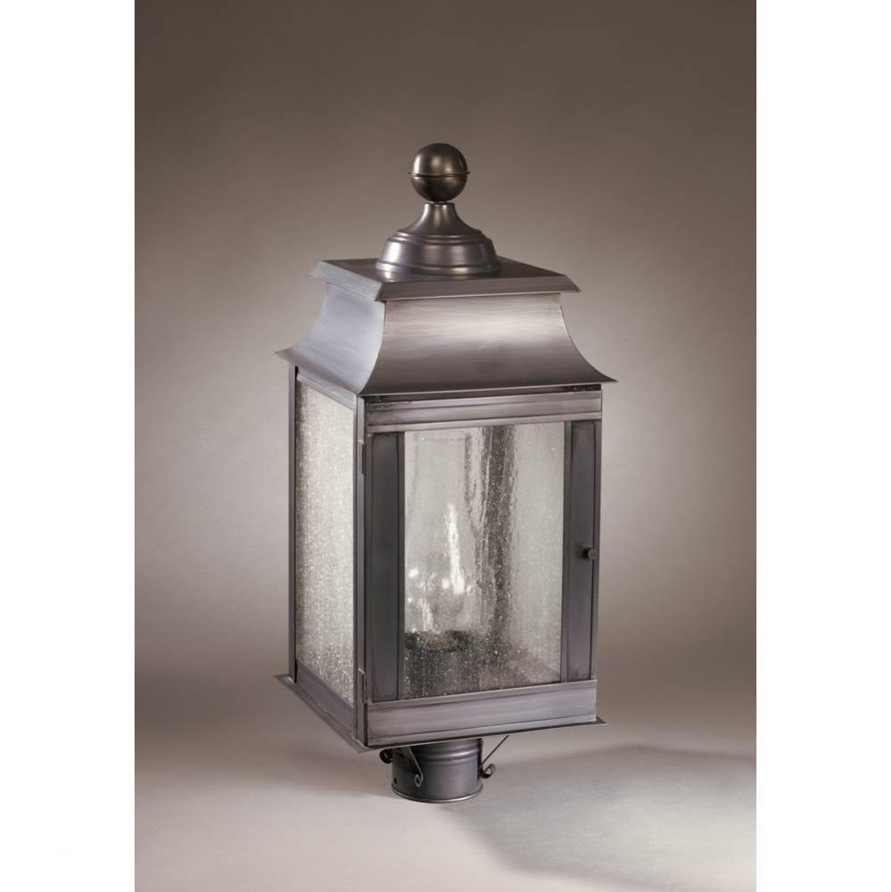 Pagoda Post Verdi Gris Medium Base Socket With Chimney Seedy Marine Glass