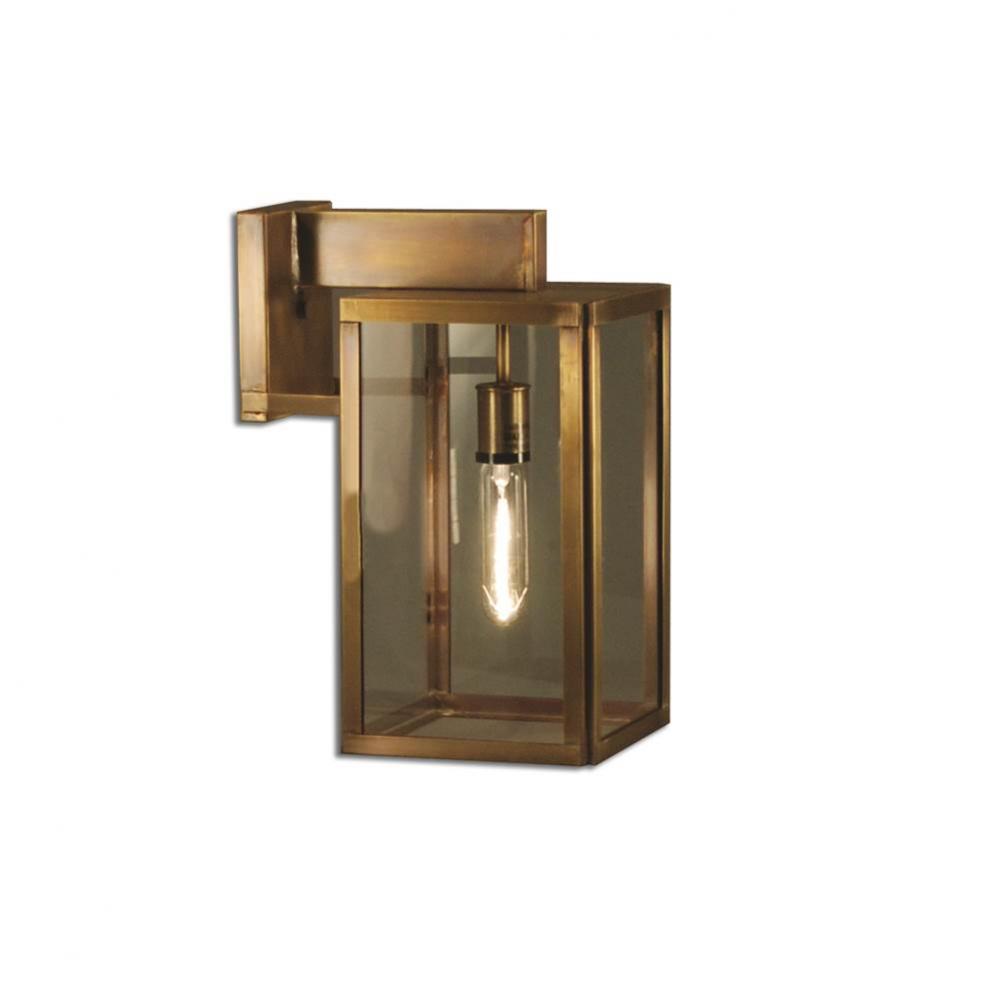 Midtown Small Wall Bracket Dark Antique Brass Medium Base Socket Clear Glass