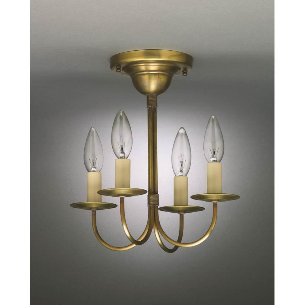 Hanging J-Arms Dark Brass 4 Candelabra Sockets