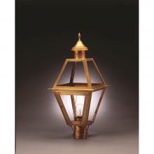 Northeast Lantern 1013-AB-CIM-CLR - Post Antique Brass Medium Base Socket With Chimney Clear Glass