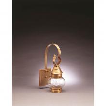 Northeast Lantern 2011-DB-MED-CLR - Onion Wall No Cage Dark Brass Medium Base Socket Clear Glass